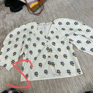 RHODE Louisa Floral Button-front Top